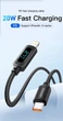 Кабель Essager Type-C to Lightning для iPhone 29W PD Fast Charging Data Cable Apple 2.0m BLACK (692485236313) - изображение 7