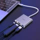 Перехідник з Type-C в USB3.0+HDMI+PD HOCO HB14 Silverr - зображення 6