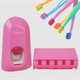 Тримач для зубних рахів із дозатором для зубної пасти Toothpaste Dispenser JX1000 Рожевий - зображення 1