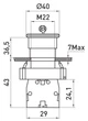Кнопка управления "Грибок" 1NC 22мм без подсветки красная самовозвратом, с ключем [p0810124] e.mb.bs142 E.NEXT - изображение 6