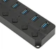 Хаб USB 3.0 на 7 портів концентратор на 7 портів Чорний USB-хаб HUB з вимикачами 1.2 м кабель GL3510 Чорний - зображення 6