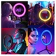 Кольцевая LED лампа RGB 33 см 15 цветовых схем SOFT RING LIGHT + Подарок Штатив 210 см + bluetooth пульт Набор для блогера - изображение 5