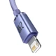 Кабель Baseus Crystal Shine Series USB For Lightning (Apple) Швидка зарядка 2.4A 2m Кабель для Айфону (CAJY000105) Purple - зображення 6