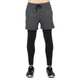 Мужские тайтсы с шортами компрессионные тайтсы Zelart Fit 0137 размер 2XL (180-185см) Grey-Black - изображение 3