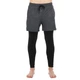 Мужские тайтсы с шортами компрессионные тайтсы Zelart Fit 0137 размер 2XL (180-185см) Grey-Black - изображение 5
