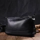Удобная сумка на три отделения из натуральной кожи 22094 Vintage черная. - изображение 6