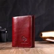 Компактне жіноче портмоне в три складання Grande Pelle 16788 бордовий - зображення 6