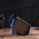 Надежный мужской ремень с металлической пряжкой из текстиля 20596 Vintage синий 110 см - изображение 7