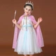 Детская розовая накидка шлейф для девочки детей 2 - 8 лет 95 - 128 см на праздник утро день рождения до платья - изображение 1