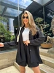 Костюм женский рубашка и шорты K&ML 574 L - XL ( 48 - 50 ) Черный ( 574 - 04 ) - изображение 6