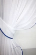 Кухонные шторы VR-Textil № 091к с ламбрекеном и подвязками белый с синим 270х170 см (59-527) - изображение 3