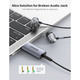 Звуковая карта Ugreen CM383 80864 USB AUX Jack TRRS Mic&Ear ALC4030 Plug-and-Play Grey UGR-80864 - изображение 3
