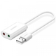 Звуковая карта Ugreen US205 30143 USB AUX Jack TRRS Mic/EarALC4042 15cm Белая - изображение 1
