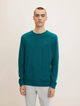 Пуловер Tom Tailor BASIC CREW NECK SWEATER M Зелений 1027661-30316 - зображення 1