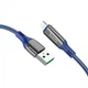 Кабель з екраном HOCO S51 USB (m) - Lightning (m) 1.2м нейлоновий синій - зображення 2