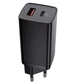 Сетевое зарядное устройство Baseus GaN Lite 65W 1USB + Type-C (CCGAN2L-B01) черное - изображение 1