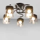 Люстра стельова Light House SH-20459/5A BK+CR 530*530*240 E27*3 чорна+хром, плафон чорний+сірий - зображення 2