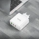 Мережевий зарядний пристрій HOCO N30 Glory PD65W three-port(2C1A) fast charger White (6931474784155) - изображение 8