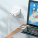Мережевий зарядний пристрій HOCO N30 Glory PD65W three-port(2C1A) fast charger White (6931474784155) - изображение 9