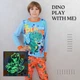 Дитяча піжама для хлопців Динозавр Dinosaur | світиться у темряві | 6 роки зріст 110-116см | колір помаранчевий - зображення 2