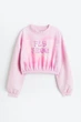 Розовый утепленный свитшот для девочек H&M 12-14 лет 158-164 см - изображение 2