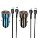 Автомобільний зарядний пристрій HOCO Z46A Blue whale PD20W+QC3.0 car charger set(C to iP) Metal Gray (6931474770356) - изображение 3