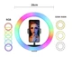 Кольцевая светодиодная LED лампа RGB MJ26 управление на проводе с держателем телефона - изображение 6