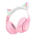 Беспроводные Bluetooth наушники с микрофоном HOCO Cat ears BT headphones (BT5.3, AUX/TF, 10h). Pink - изображение 1