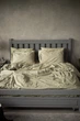 Комплект постельного белья Satin Stripe Olive 100% хлопок 215х150 см 2 шт, 70х70 см семейный - изображение 2
