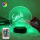 Світлодіодна 3D лампа нічник планер для записів 2 в 1 лампа планер NOTE LAMP світильник для малювання круглий на пульті чорний з маркером 7 кольорів - зображення 1