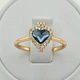 Каблучка Xuping з кристалами Swarovski 83229 ширина 11 мм колір джинсовий позолота 18К17 - зображення 2