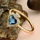 Каблучка Xuping з кристалами Swarovski 83229 ширина 11 мм колір джинсовий позолота 18К17 - зображення 5
