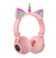 Беспроводные детские компактные блютус наушники с подсветкой ушками 175x200x75 мм (474947-Prob) Единорог розовый - изображение 3