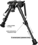 Сошки Buvele Carbon Bipod на антабку (висота 15.2 - 22.9 см) з перехідником на Weaver/Picatinny - зображення 4