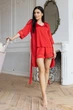 Комплект из шелка пижама с халатом Кк1090п Красный, 3XL (52-54) - изображение 2