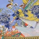 Плащевка сиреневая в желтые, оранжевые цветы, 1-ст.купон, ш.150 (18910.001) - изображение 2