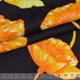 Коттон-жаккард стрейч черный в оранжево-желтые цветы ш.145 (11836.008) - изображение 2