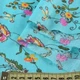 Батист голубой, розово-желтые цветы, вьющиеся ветки, ш.140 (10271.010) - изображение 2