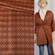 Пальтовая ткань с ворсом кольца коричневые, оливковые на оранжевом фоне, ш.145 (13020.001) - изображение 1