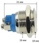 Кнопка антивандальна VJ Parts d18mm різьблення 16mm h21mm 2 контакти під гвинт, арт.кн518 - зображення 4