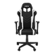 Крісло для геймерів DXRACER NEX EC/OK134/NW (чорне/білі вставки) PU шкіра нейлонова основа - зображення 2