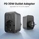 Сетевое зарядное устройство UGREEN GaN 30W USB Fast Charger 2usb+1type-c - зображення 3