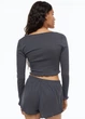 Пижамный лонгслив женский H&M 1113709 L Темно-серый (KZ2000001400272) - изображение 2