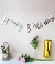 Гірлянда паперова прописом різьблена срібна Happy Birthday довжина 1,5 м - зображення 1