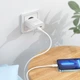 Мережевий зарядний пристрій Borofone BA73A dual port (2Type-C) Кабель Type-C to Lightning PD35W+QC3.0 Швидка зарядка White - изображение 2