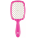 Гребінець для волосся Janeke Superbrush малиновий з білим - изображение 1