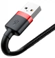 Кабель зарядки Baseus 1m для Apple Lightning to USB для IOS устройств iPhone iPad Black+Red - изображение 3