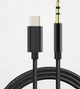 Кабель аукс Type-C to Mini-Jack 3.5 mm 1М Аудио-Переходник AUX Black (100см) - изображение 1