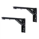 Складной держатель-консоль полок из нержавеющей стали ZUOGANG Fold Bracket F8 - 19.5cm (Slim) Черный (2 шт) - изображение 1