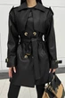 Тренч Jadone Fashion Некст укороченный S-M черный - изображение 4
